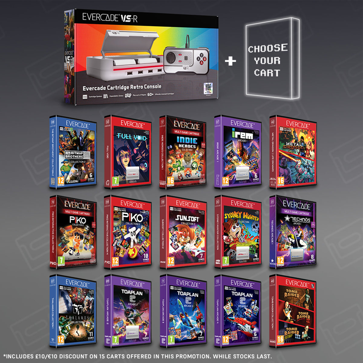 Evercade VS-R Solo plus cartridge Bundle