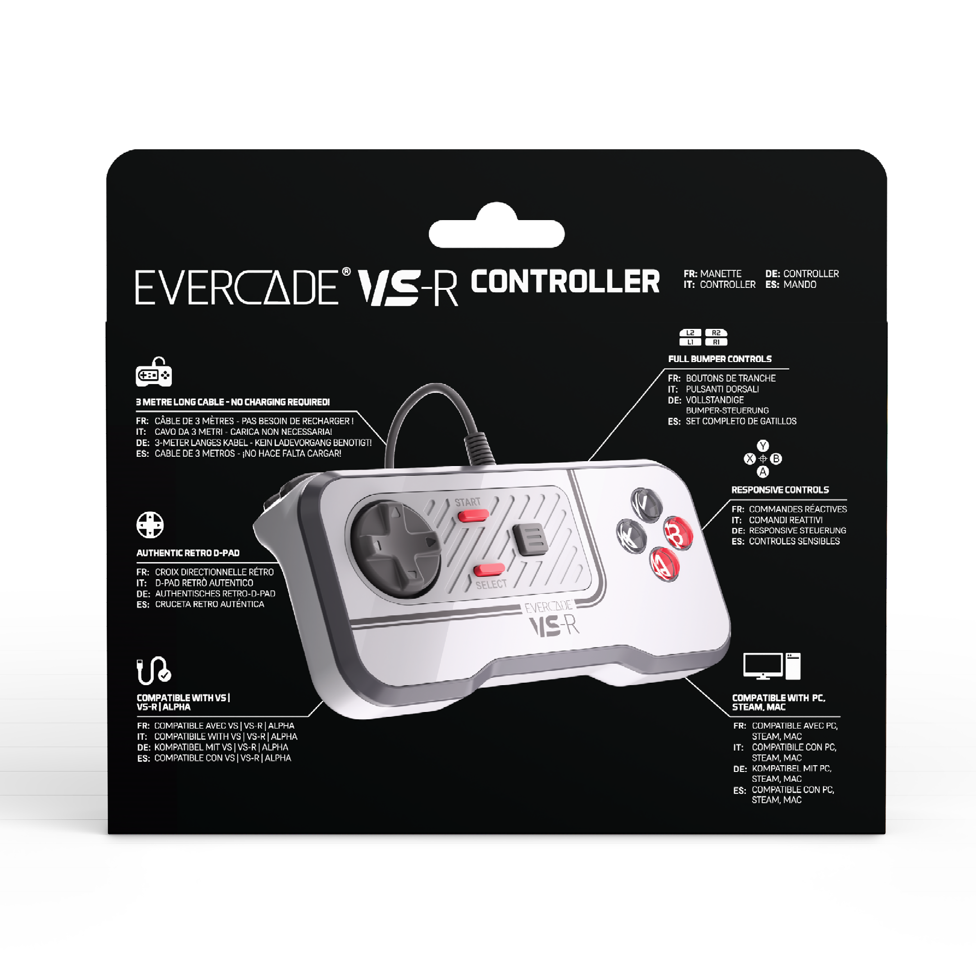 Evercade VS-R  Wired Controller - Classic Retro