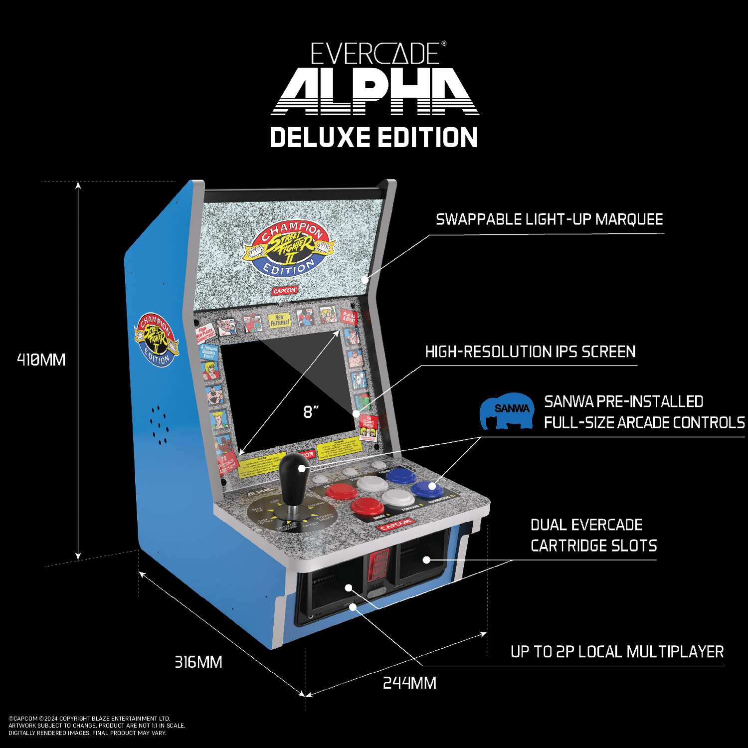 Evercade Alpha Street Fighter™ Deluxe Edition Bartop Arcade