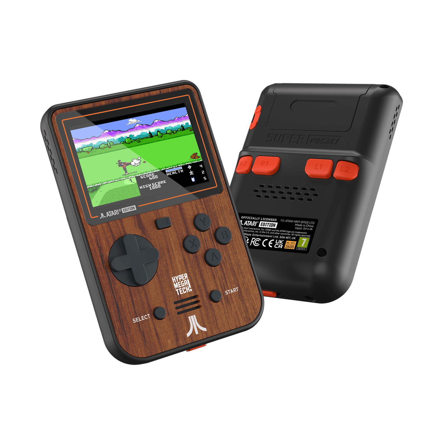 Hyper Mega Tech! Atari Super Pocket Woodgrain Special Edition