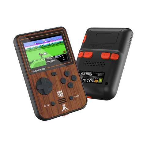 Hyper Mega Tech! Atari Woodgrain Super Pocket Case Bundle